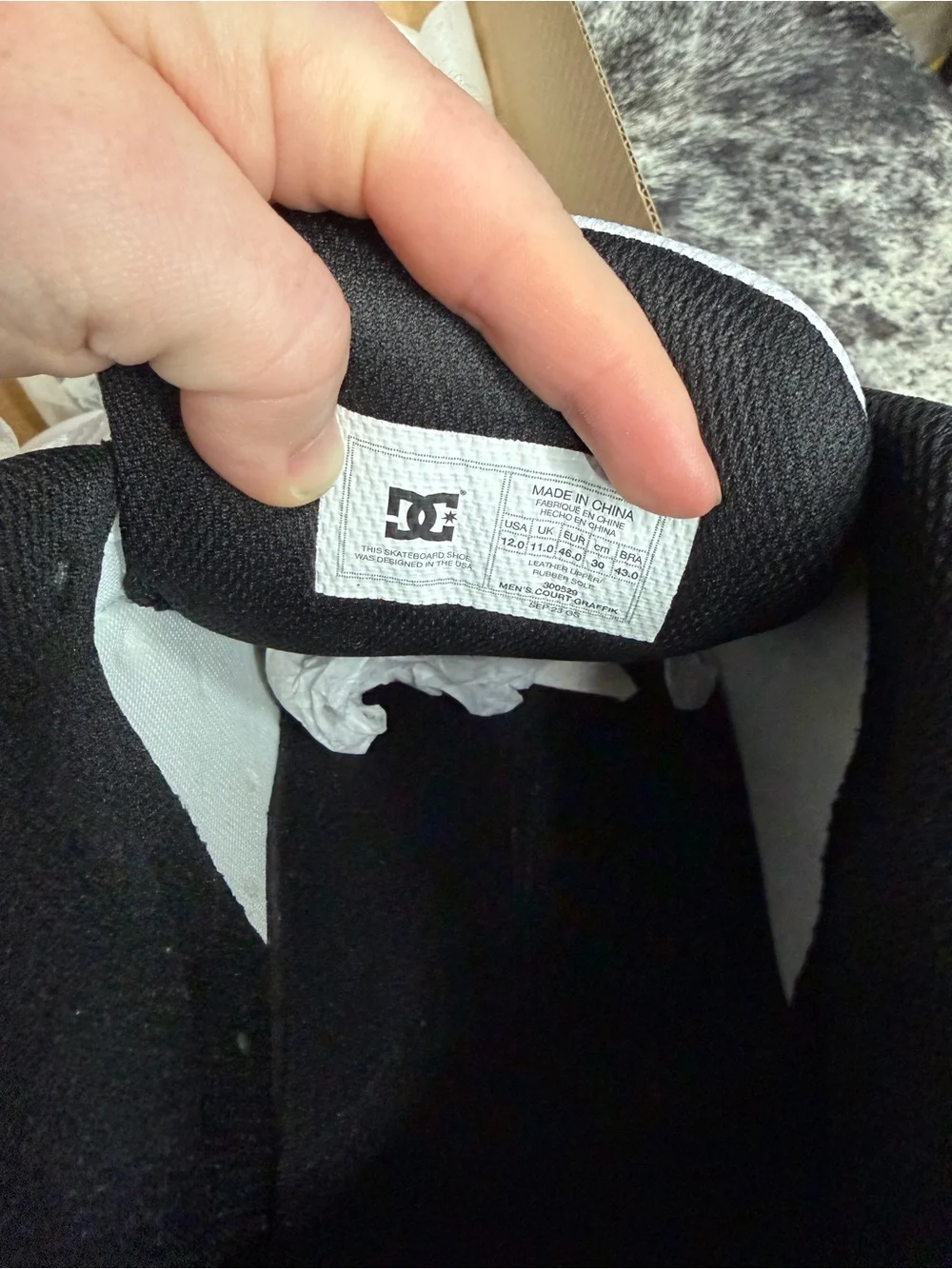 DC Low-Top Skate Shoes in White and Black